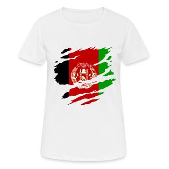 Drapeau de l’Afghanistan - T-shirt respirant Femme - blanc - Devant - AI Model Female 172 dark (172cm)