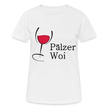 Pälzer Woi Weinglas - Frauen T-Shirt atmungsaktiv - Weiß - Vorne - AI Model Female 172 dark (172cm)