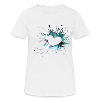 Heart in blue - Women's Breathable T-Shirt - white - Front - AI Model Female 172 dark (172cm)