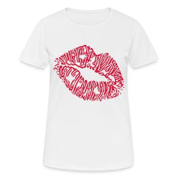 Lippen - Frauen T-Shirt atmungsaktiv - Weiß - Vorne - AI Model Female 172 dark (172cm)