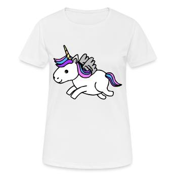 Unicorn Licorne Créatures Fabuleuses Dessin animé - T-shirt respirant Femme - blanc - Devant - AI Model Female 172 dark (172cm)