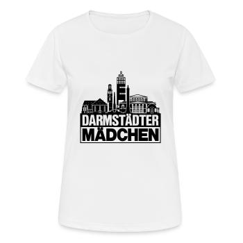 Darmstädter Fille noir Darmstadt cadeau - T-shirt respirant Femme - blanc - Devant - AI Model Female 172 dark (172cm)