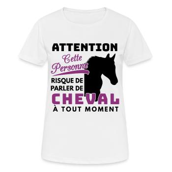 Cheval Shirt - Équitation Cavalier - Poney Cadeaux - T-shirt respirant Femme - blanc - Devant - AI Model Female 172 dark (172cm)