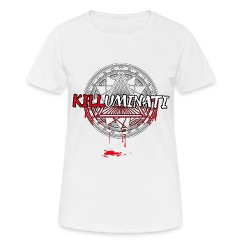 killuminati - T-shirt respirant Femme - blanc - Devant - AI Model Female 172 dark (172cm)