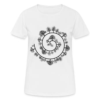 Wald Spirale - Frauen T-Shirt atmungsaktiv - Weiß - Vorne - AI Model Female 172 dark (172cm)