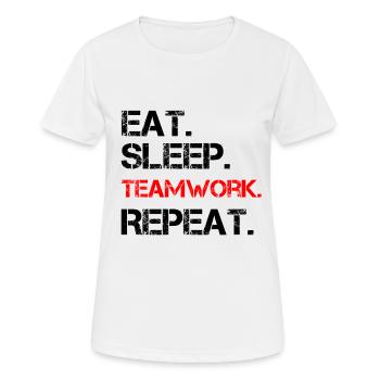 Teamwork Team Work Group Slogan Motive - Women's Breathable T-Shirt - white - Front - AI Model Female 172 dark (172cm)