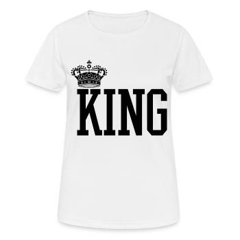 King - Queen Gift Idea - Women's Breathable T-Shirt - white - Front - AI Model Female 172 dark (172cm)