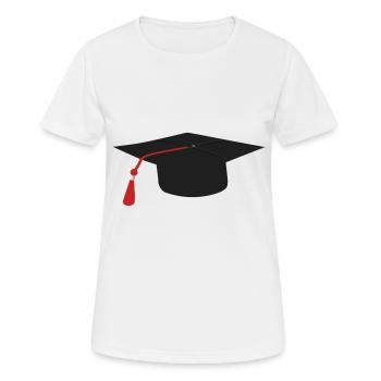 Student Vintage Studium Hut Diplom Geschenk - Frauen T-Shirt atmungsaktiv - Weiß - Vorne - AI Model Female 172 dark (172cm)