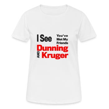 Dunning Kruger Effect - Frauen T-Shirt atmungsaktiv - Weiß - Vorne - AI Model Female 172 dark (172cm)