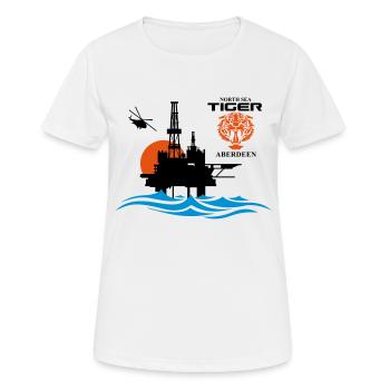 North Sea Tiger Oil Rig Platform Aberdeen - Women's Breathable T-Shirt - white - Front - AI Model Female 172 dark (172cm)