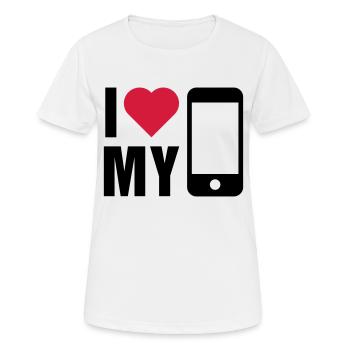 Love mobile - Women's Breathable T-Shirt - white - Front - AI Model Female 172 dark (172cm)