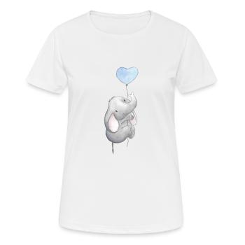 Elefantenbaby am Ballon - Frauen T-Shirt atmungsaktiv - Weiß - Vorne - AI Model Female 172 dark (172cm)