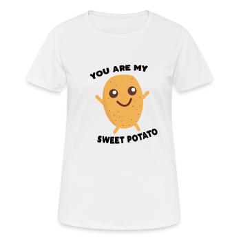 Cadeau drôle de patate douce - T-shirt respirant Femme - blanc - Devant - AI Model Female 172 dark (172cm)