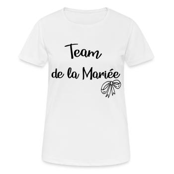 team de la marie e noeud - T-shirt respirant Femme - blanc - Devant - AI Model Female 172 dark (172cm)