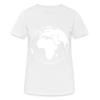 Weltkugel - weiße Weltkugel Planet Erde - Frauen T-Shirt atmungsaktiv - Weiß - Vorne - AI Model Female 172 dark (172cm)