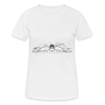 Swimmer - Women's Breathable T-Shirt - white - Front - AI Model Female 172 dark (172cm)
