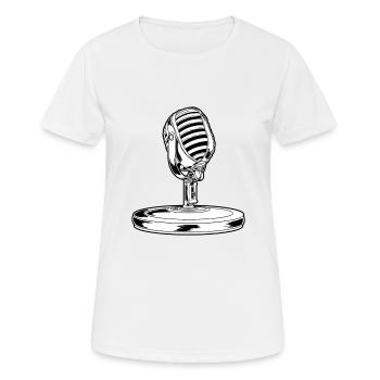 Microphone - Women's Breathable T-Shirt - white - Front - AI Model Female 172 dark (172cm)