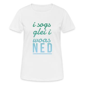 Chemise en dialecte dialecte progéniture fils Lausbua - T-shirt respirant Femme - blanc - Devant - AI Model Female 172 dark (172cm)