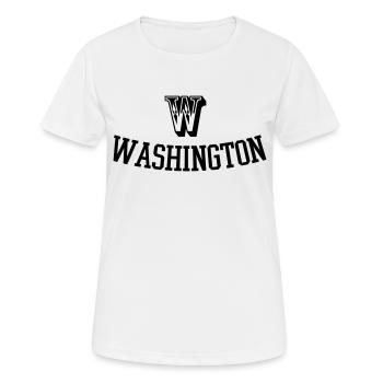 washington - Frauen T-Shirt atmungsaktiv - Weiß - Vorne - AI Model Female 172 dark (172cm)