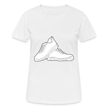 Running shoes Black Solid - Frauen T-Shirt atmungsaktiv - Weiß - Vorne - AI Model Female 172 dark (172cm)