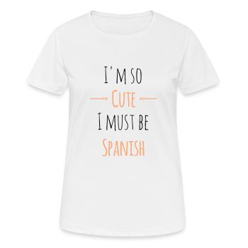 Espagnol Espagnol Espagnol Pays Dire Dire Cadeau - T-shirt respirant Femme - blanc - Devant - AI Model Female 172 dark (172cm)