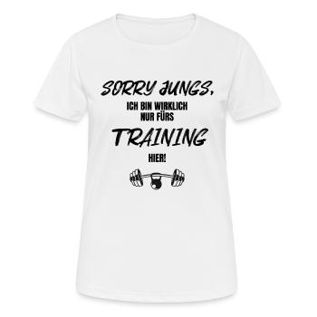 Frauen Fitness Gym lustiger Flirt Spruch Anmache - Frauen T-Shirt atmungsaktiv - Weiß - Vorne - AI Model Female 172 dark (172cm)