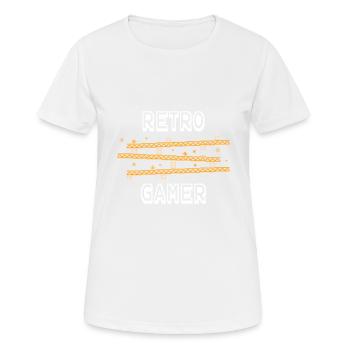 Retro Gamer ugly xmas - Frauen T-Shirt atmungsaktiv - Weiß - Vorne - AI Model Female 172 dark (172cm)