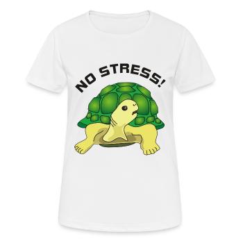 no stress - Frauen T-Shirt atmungsaktiv - Weiß - Vorne - AI Model Female 172 dark (172cm)