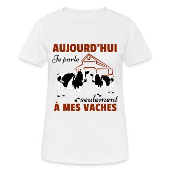 Kuh Shirt • Meine Kühe • Geschenkkuh - Frauen T-Shirt atmungsaktiv - Weiß - Vorne - AI Model Female 172 dark (172cm)