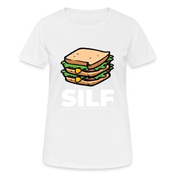 Drôle T-shirt Silf Sandwich - T-shirt respirant Femme - blanc - Devant - AI Model Female 172 dark (172cm)