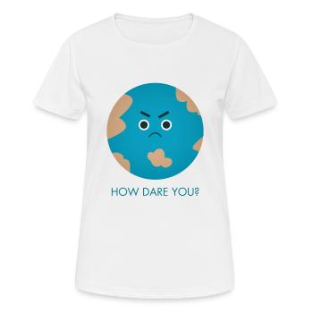 How Dare You | Greta - Women's Breathable T-Shirt - white - Front - AI Model Female 172 dark (172cm)