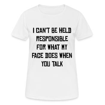 Sort sarcastique - T-shirt respirant Femme - blanc - Devant - AI Model Female 172 dark (172cm)