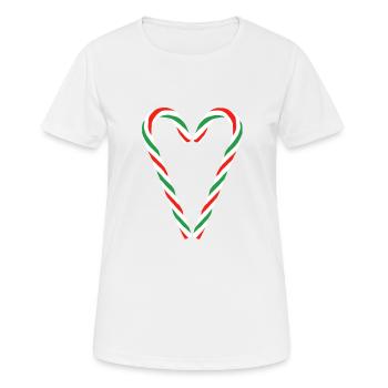 Zuckerstange Herz - Frauen T-Shirt atmungsaktiv - Weiß - Vorne - AI Model Female 172 dark (172cm)