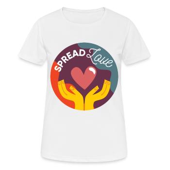 Spread Love | Liebe Hippie - Frauen T-Shirt atmungsaktiv - Weiß - Vorne - AI Model Female 172 dark (172cm)