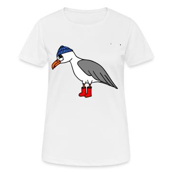 Möwe - Frauen T-Shirt atmungsaktiv - Weiß - Vorne - AI Model Female 172 dark (172cm)