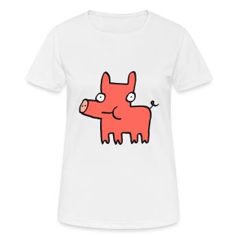 Petit cochon Ito - T-shirt respirant Femme - blanc - Devant - AI Model Female 172 dark (172cm)