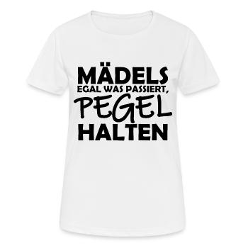 Maedels Pegel halten - Frauen T-Shirt atmungsaktiv - Weiß - Vorne - AI Model Female 172 dark (172cm)