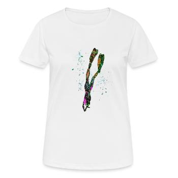 Apnea divers in colorful - Women's Breathable T-Shirt - white - Front - AI Model Female 172 dark (172cm)