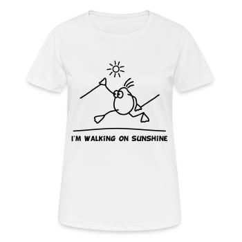 Nordic Walking Running Sunshine Sonne Laufen Läuft - Frauen T-Shirt atmungsaktiv - Weiß - Vorne - AI Model Female 172 dark (172cm)