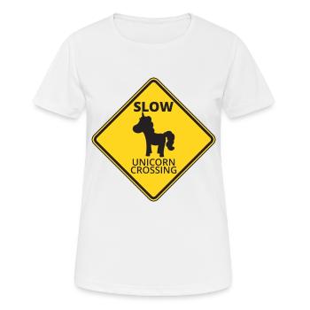 Passage lent de la Licorne - T-shirt respirant Femme - blanc - Devant - AI Model Female 172 dark (172cm)