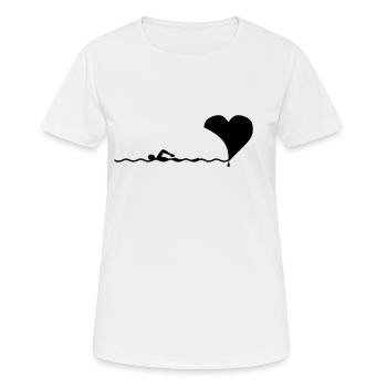 Schwimmer, schwimmer, Schwimmen, schwimmen - Frauen T-Shirt atmungsaktiv - Weiß - Vorne - AI Model Female 172 dark (172cm)