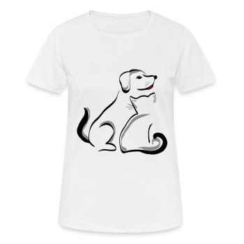 Chien et chat - T-shirt respirant Femme - blanc - Devant - AI Model Female 172 dark (172cm)