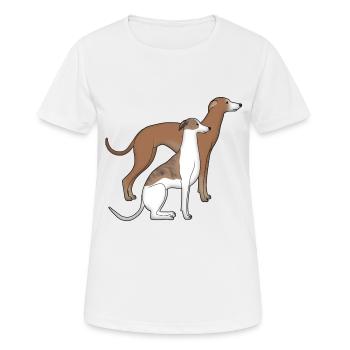 Zwei Whippets - Frauen T-Shirt atmungsaktiv - Weiß - Vorne - AI Model Female 172 dark (172cm)