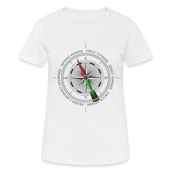 Boussole - T-shirt respirant Femme - blanc - Devant - AI Model Female 172 dark (172cm)