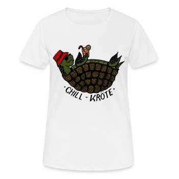 Chill-Kröte - Schildkröte am chillen - Frauen T-Shirt atmungsaktiv - Weiß - Vorne - AI Model Female 172 dark (172cm)