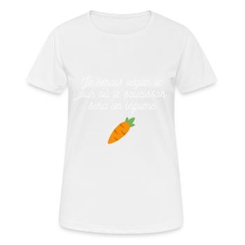 I would be vegan - Women's Breathable T-Shirt - white - Front - AI Model Female 172 dark (172cm)