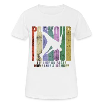 Parkour Freerunner Traceur Le Parcour - Frauen T-Shirt atmungsaktiv - Weiß - Vorne - AI Model Female 172 dark (172cm)