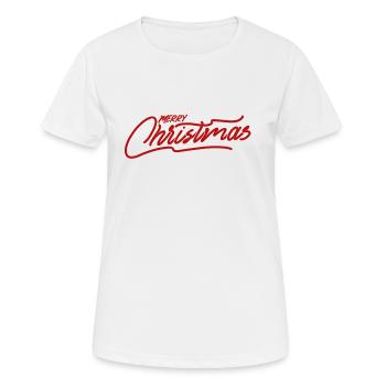 Merry christmas écriture cadeau de Noël - T-shirt respirant Femme - blanc - Devant - AI Model Female 172 dark (172cm)