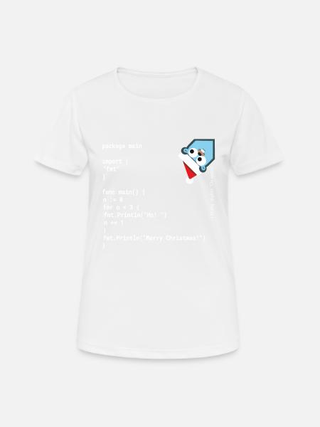 Ho! Ho! Ho! - Frohe Weihnachten - Go / Golang Geek - Frauen T-Shirt atmungsaktiv - Weiß