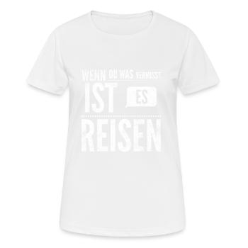 Reisen reise urlaub travel Geschenk 9 - Frauen T-Shirt atmungsaktiv - Weiß - Vorne - AI Model Female 172 dark (172cm)